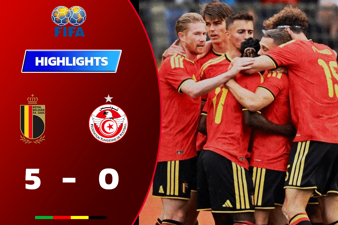 ไฮไลท์ฟุตบอล เบลเยี่ยม 5-0 ตูนิเซีย