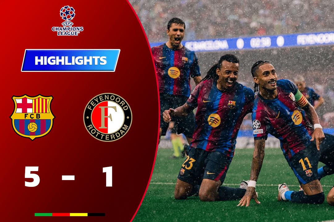 ไฮไลท์ฟุตบอล บาร์เซโลน่า 5-1 เฟเยนูร์ด